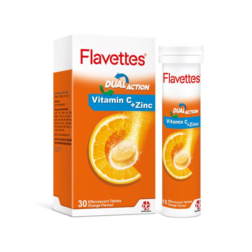 FLAVETTES DUAL ACTION EFF VIT C + ZINC (30'S)